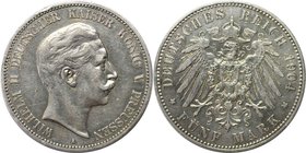 Deutsche Münzen und Medaillen ab 1871, REICHSSILBERMÜNZEN, Preußen, Wilhelm II (1888-1918). 5 Mark 1904 A, Silber. Jaeger 104. Sehr schön
