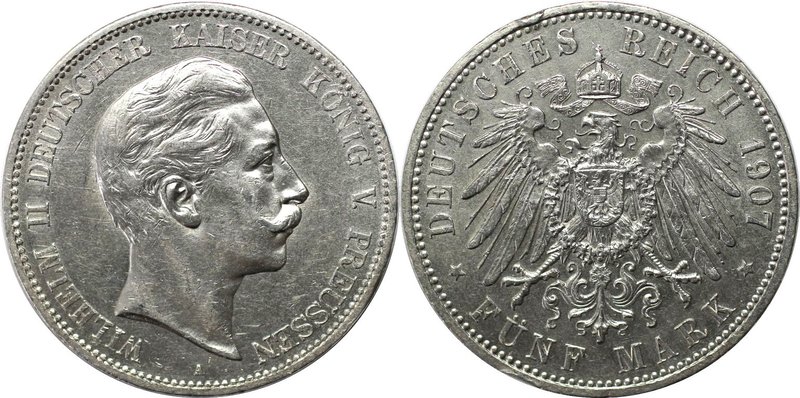 Deutsche Münzen und Medaillen ab 1871, REICHSSILBERMÜNZEN, Preußen, Wilhelm II. ...