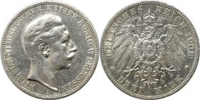 Deutsche Münzen und Medaillen ab 1871, REICHSSILBERMÜNZEN, Preußen, Wilhelm II. (1888-1918). 3 Mark 1908 A, Silber. Jaeger 103. Vorzüglich