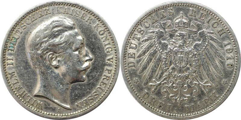Deutsche Münzen und Medaillen ab 1871, REICHSSILBERMÜNZEN, Preußen, Wilhelm II. ...