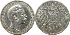 Deutsche Münzen und Medaillen ab 1871, REICHSSILBERMÜNZEN, Preußen, Wilhelm II. (1888-1918). 3 Mark 1910 A, Silber. Jaeger 103. Vorzüglich