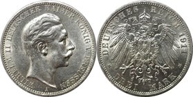 Deutsche Münzen und Medaillen ab 1871, REICHSSILBERMÜNZEN, Preußen, Wilhelm II. (1888-1918). 3 Mark 1911 A, Silber. Jaeger 103. Vorzüglich