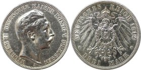 Deutsche Münzen und Medaillen ab 1871, REICHSSILBERMÜNZEN, Preußen, Wilhelm II. (1888-1918). 3 Mark 1912 A, Silber. Jaeger 103. Vorzüglich