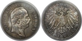 Deutsche Münzen und Medaillen ab 1871, REICHSSILBERMÜNZEN, Sachsen, Georg (1902-1904). Auf seinen Tod, 5 Mark 1904 E, Silber. KM 1262. PCGS MS-65