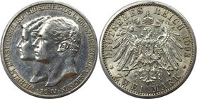 Deutsche Münzen und Medaillen ab 1871, REICHSSILBERMÜNZEN, Sachsen-Weimar-Eisenach. Wilhelm Ernst (1901-1918) Hochzeit mit Caroline v. Reuß. 2 Mark 19...