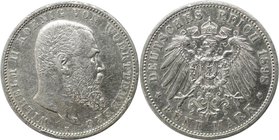 Deutsche Münzen und Medaillen ab 1871, REICHSSILBERMÜNZEN, Württemberg, Wilhelm II. (1891-1918). 5 Mark 1898 F, Silber. Jaeger 176. Sehr schön