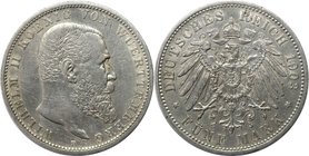 Deutsche Münzen und Medaillen ab 1871, REICHSSILBERMÜNZEN, Württemberg, Wilhelm II. (1891-1918). 5 Mark 1903 F, Silber. Jaeger 176. Sehr schön+