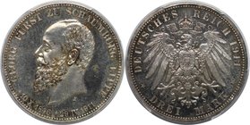 Deutsche Münzen und Medaillen ab 1871, REICHSSILBERMÜNZEN, Schaumburg-Lippe, Georg (1893-1911). 3 Mark 1911 A, auf seinen Tod. Silber. KM 55. PCGS PR-...