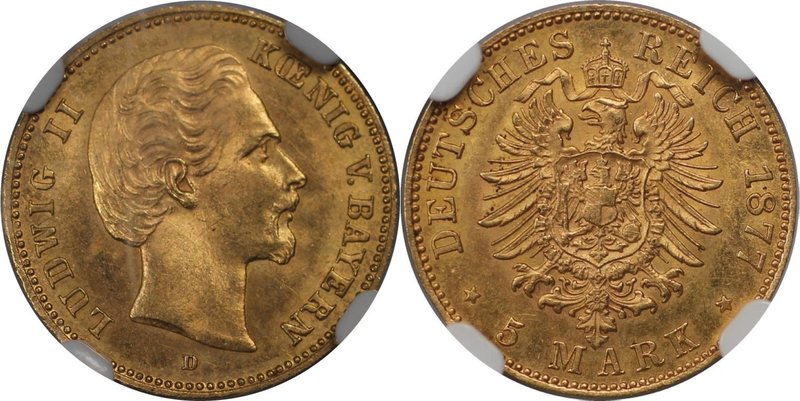 Deutsche Münzen und Medaillen ab 1871, REICHSGOLDMÜNZEN, Bayern, Ludwig II. (186...