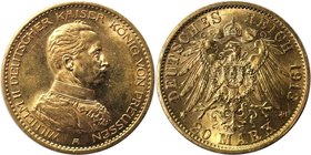 Deutsche Münzen und Medaillen ab 1871, REICHSGOLDMÜNZEN, Preußen, Wilhelm II. (1888-1918). 20 Mark 1913 A, Vs: Brustbild n.r. / Rs: Gekronter Reichsad...