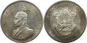 Deutsche Münzen und Medaillen ab 1871, DEUTSCHE KOLONIEN. Wilhelm II. (1888-1918). Rupie 1890, Silber. Jaeger N713. Stempelglanz. Patina