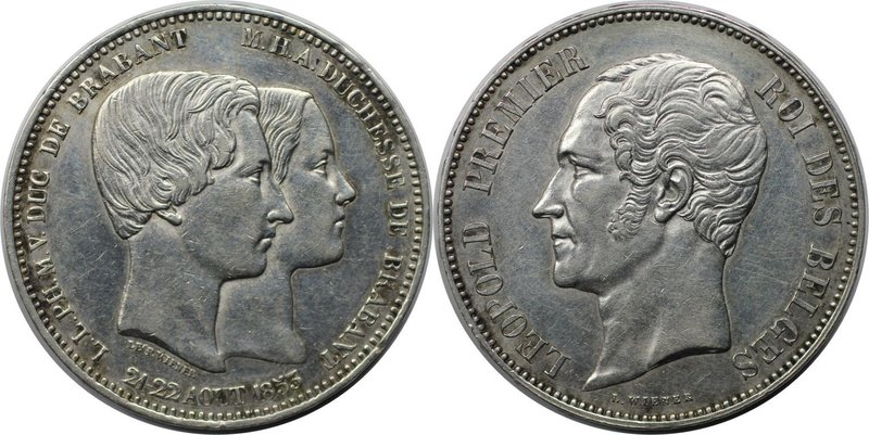 Europäische Münzen und Medaillen, Belgien / Belgium. Leopold I. (1831-1865) 5 Fr...