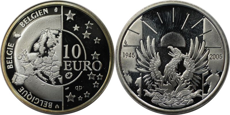 Europäische Münzen und Medaillen, Belgien / Belgium. 60 Jahre Kriegsende, Friede...