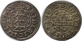 Europäische Münzen und Medaillen, Dänemark / Denmark. DÄNEMARK KÖNIGREICH. Frederik III (1648-1670). 2 Skilling 1658, Kopenhagen. Münzmeister Heinrich...