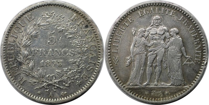 Europäische Münzen und Medaillen, Frankreich / France. Herkulesgruppe. 5 Francs ...