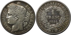 Europäische Münzen und Medaillen, Frankreich / France. 1 Franc 1894 A, Silber. KM 822.1. Sehr schön