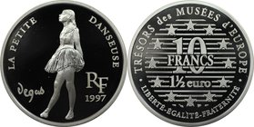 Europäische Münzen und Medaillen, Frankreich / France. Kleine Tänzerin. 10 Francs -1 1/2 Euro 1997, Silber. KM 1292. Polierte Platte