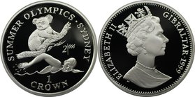 Europäische Münzen und Medaillen, Gibraltar. Olympische Sommerspiele 2000 - Sydney. 1 Crown 1999, Silber. KM 789a. Polierte Platte