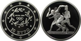 Europäische Münzen und Medaillen, Griechenland / Greece. XXVIII. Olympische Sommerspiele 2004 in Athen - Läufer. 10 Euro 2004, Silber. KM 190. Poliert...
