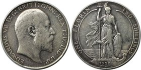 Europäische Münzen und Medaillen, Großbritannien / Vereinigtes Königreich / UK / United Kingdom. Edward VII. Florin 1907, Silber. KM 801. Spink 3981. ...