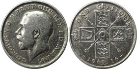 Europäische Münzen und Medaillen, Großbritannien / Vereinigtes Königreich / UK / United Kingdom. George V. Florin 1916, Silber. KM 817. Spink 4012. Se...