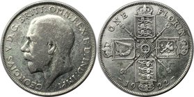 Europäische Münzen und Medaillen, Großbritannien / Vereinigtes Königreich / UK / United Kingdom. George V. Florin 1922, Silber. KM 817a. Spink 4022a. ...