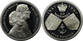 Europäische Münzen und Medaillen, Großbritannien / Vereinigtes Königreich / UK / United Kingdom. 50. Hochzeitstag von Königin Elizabeth II. Und Prinz ...