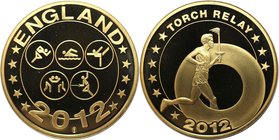 Europäische Münzen und Medaillen, Großbritannien / Vereinigtes Königreich / UK / United Kingdom. "Torch Relay". Medaille 2012. Polierte Platte, Finger...