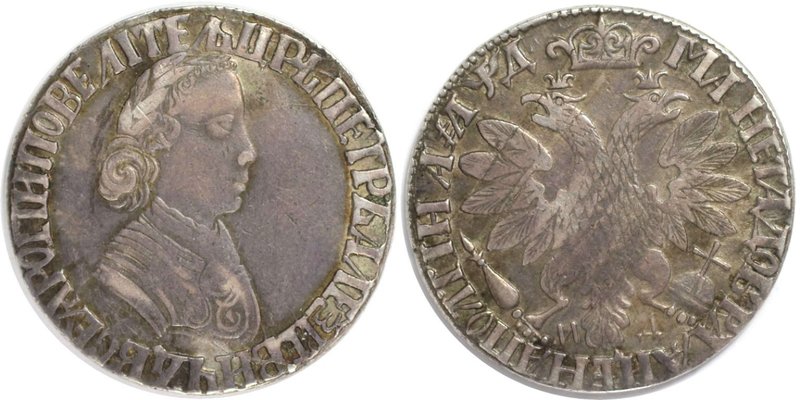 Russische Münzen und Medaillen, Peter I. (1699-1725). Poltina (1/2 Rubel) 1704 M...