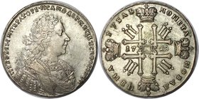 Russische Münzen und Medaillen, Peter II. (1727-1729). Rubel 1728, Silber. Bitkin 53. Sehr schön