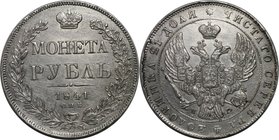 Russische Münzen und Medaillen, Nikolaus I. (1826-1855), Rubel 1841 SPB-NG, Silber. Bitkin 192. Vorzüglich