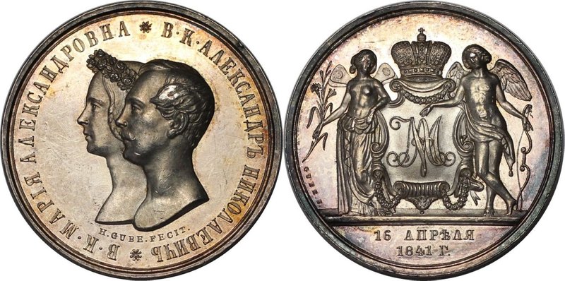 Russische Münzen und Medaillen, Nikolaus I. (1826-1855). Rubel 1841 "H. GUBE. FE...