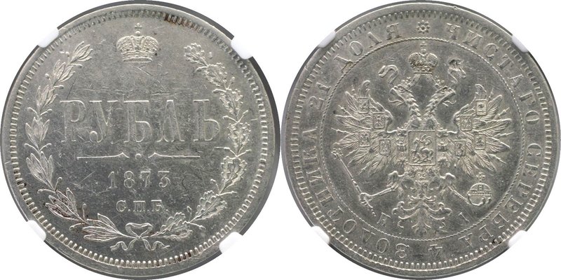 Russische Münzen und Medaillen, Alexander II. (1854-1881). Rubel 1873 SPB NI, Si...