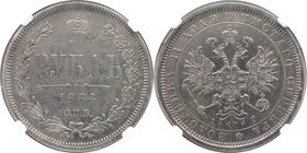 Russische Münzen und Medaillen, Alexander III. (1881-1894). Rubel 1884 SPB AG, Silber. Bitkin 45. NGC AU-Det