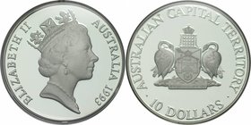 Weltmünzen und Medaillen, Australien / Australia. "Australian Capital Territory". 10 Dollars 1993, 0,925 Silber. 0,591 OZ. 20 g. KM 210. Polierte Plat...