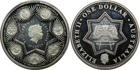 Weltmünzen und Medaillen, Australien / Australia. "Centenary of Federation". Holey Dollar & Dump. Dollar 2001, Silber. Polierle Platte
