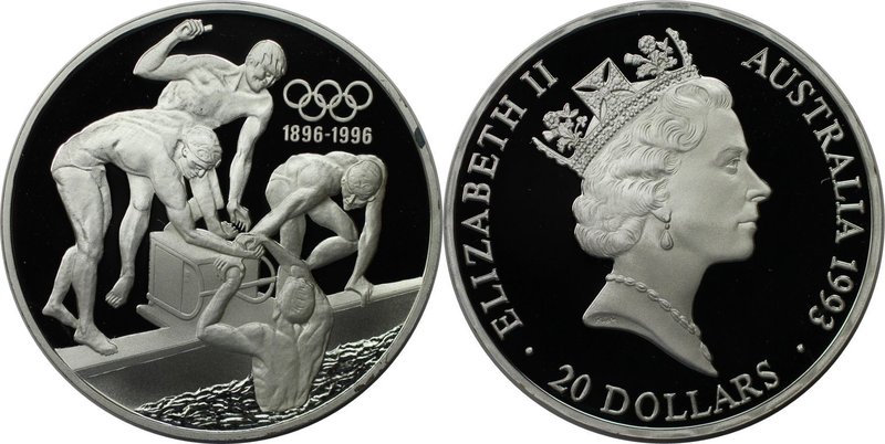 Weltmünzen und Medaillen, Australien / Australia. Olympiade Atlanta - Schwimmen....