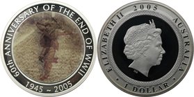 Weltmünzen und Medaillen, Australien / Australia. 60. Jahrestag des Zweiten Weltkriegs. Dollar 2005, Silber. Polierte Platte