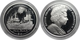 Weltmünzen und Medaillen, Britische Jungferninseln / British Virgin Islands. Admiral Horatio Nelson (1758-1805). 10 Dollars 2005, Silber. Polierte Pla...