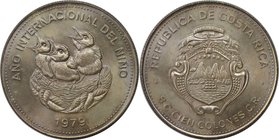 Weltmünzen und Medaillen, Costa Rica. Jahr des Kindes/Vögel im Nest. 100 Colones 1979, Silber. 1,04 OZ. KM 206. Stempelglanz, Feine Patina