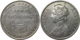 Weltmünzen und Medaillen, Indien / India. Bikanir. Victoria (1837-1901). 1 Rupee 1892. Silber. KM 72. Vorzüglich