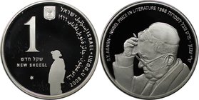 Weltmünzen und Medaillen, Israel. Nobelpreisträger in Israel - S. Y. Agnon Preis für Literatur 1966. 1 New Sheqel 2008, Silber. 0.43 OZ. KM 439. Proof...
