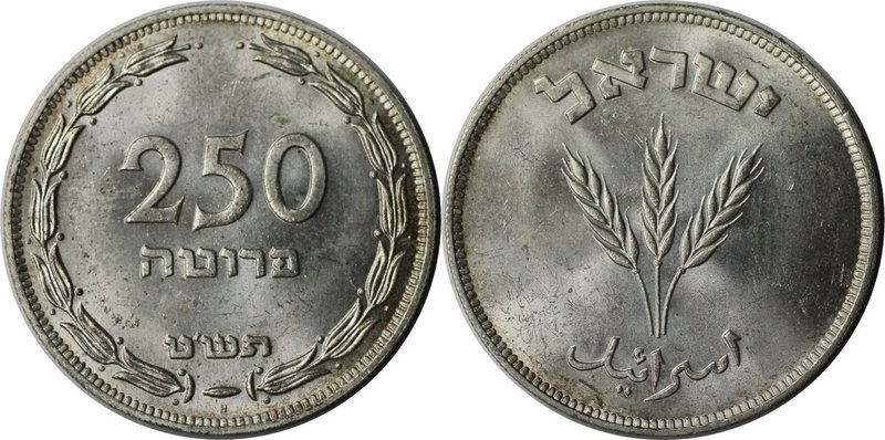 Weltmünzen und Medaillen, Israel. 250 Prutah 1949, Silber. 0.23 OZ. KM #15a. Ste...