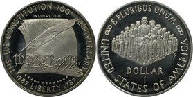 Weltmünzen und Medaillen, Vereinigte Staaten / USA / United States. 200 Jahre Verfassung der Vereinigten Staaten von Amerika. Dollar 1987 S, Silber. K...