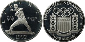 Weltmünzen und Medaillen, Vereinigte Staaten / USA / United States. XXV. Olympische Sommerspiele 1992 in Barcelona - Baseballspieler. Dollar 1992 S, S...