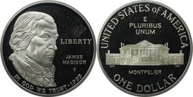 Weltmünzen und Medaillen, Vereinigte Staaten / USA / United States. 200 Jahre "Bill of Rights" (James Madison). Dollar 1993 S, Silber. KM 241. Poliert...