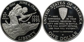 Weltmünzen und Medaillen, Vereinigte Staaten / USA / United States. 50. Jahrestag des Zweiten Weltkrieges. Dollar 1993 W, Silber. KM 244. Polierte Pla...