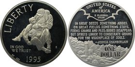 Weltmünzen und Medaillen, Vereinigte Staaten / USA / United States. Civil War. Dollar 1995 S, Silber. KM 255. Polierte Platte
