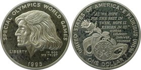 Weltmünzen und Medaillen, Vereinigte Staaten / USA / United States. Olympische Spezialspiele 1995 - Mary Shriver. Dollar 1995 P, Silber. KM 266. Polie...