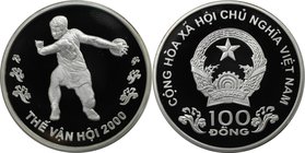 Weltmünzen und Medaillen, Vietnam. Diskuswerfer. 100 Dong 2000, Silber. KM 79. Polierte Platte